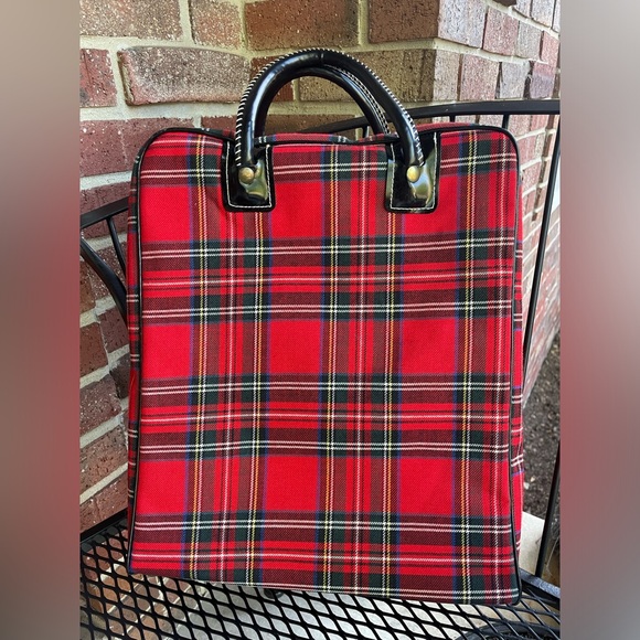 Vintage Red Plaid THERMOS Travel Picnic Set Canvas Bag King Seeley 1973 70's - Picture 7 of 16